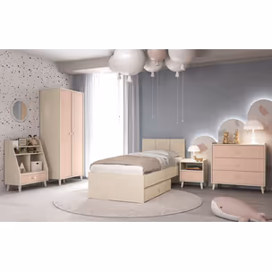 Komoda wysoka MEVEL 04 - beż piaskowy/millenial pink