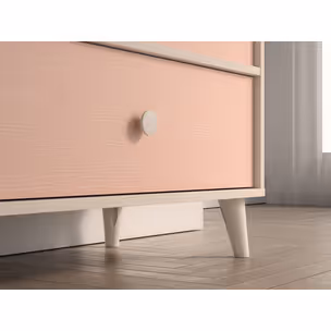 Komoda wysoka MEVEL 04 - beż piaskowy/millenial pink