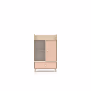 Komoda wysoka MEVEL 04 - beż piaskowy/millenial pink