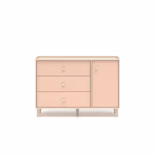Komoda 1-drzwiowa MEVEL 05 - beż piaskowy/millenial pink