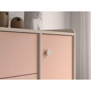 Komoda 1-drzwiowa MEVEL 05 - beż piaskowy/millenial pink