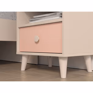 Szafka nocna z szufladą MEVEL 10 - beż piaskowy/millenial pink