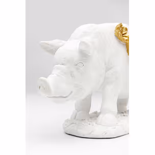 Figurka dekoracyjna FLOWER PIG - biały