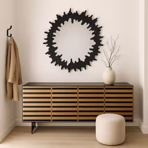 Lustro ścienne metalowe HEARTBEAT 120 cm - czarny