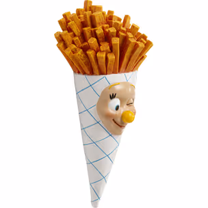 Dekoracja ścienna FRENCH FRIES BAG 26 cm - biały/pomarańczowy