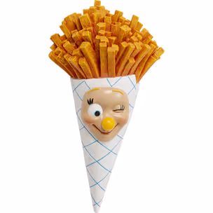 Dekoracja ścienna FRENCH FRIES BAG 26 cm - biały/pomarańczowy