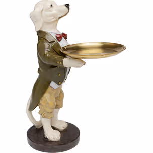 Figurka dekoracyjna GENTLEMAN DOG TRAY 43 cm - wielokolorowy