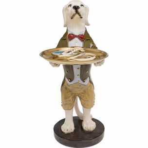 Figurka dekoracyjna GENTLEMAN DOG TRAY 43 cm - wielokolorowy