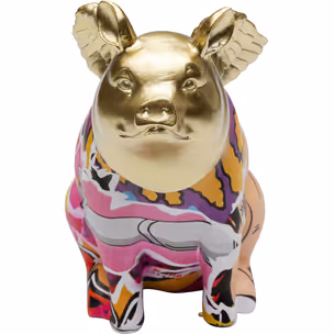 Figurka dekoracyjna GRAFFITI FLYING PIG 16 cm - wielokolorowy