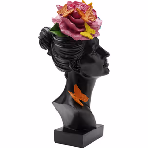 Figurka dekoracyjna BUTTERFLY LADY - czarny/kolorowy