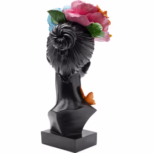 Figurka dekoracyjna BUTTERFLY LADY - czarny/kolorowy