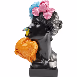 Figurka dekoracyjna JUNGLE LADY - czarny/kolorowy