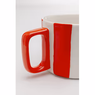 Kubek COCINA STRIPES  - biały/czerwony