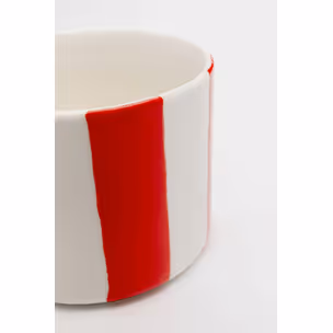 Kubek COCINA STRIPES  - biały/czerwony