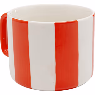 Kubek COCINA STRIPES  - biały/czerwony