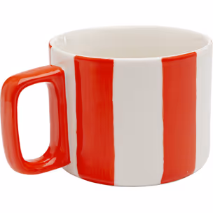 Kubek COCINA STRIPES  - biały/czerwony