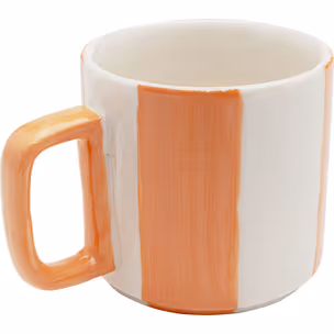 Kubek COCINA STRIPES - biały/różowy
