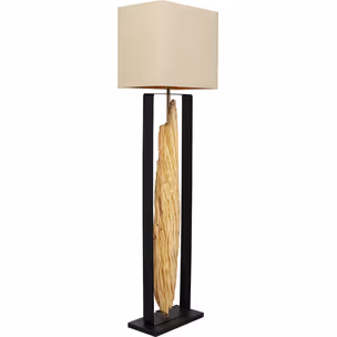 Lampa podłogowa NATURE STEM - biały/naturalny