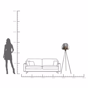 Lampa podłogowa SPHERE SMOKE - dymiony