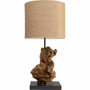 Lampa stołowa NATURE FLAME - beżowy/brązowy