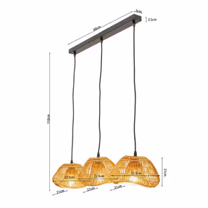 Lampa wisząca ALOHA DROP 80 cm - naturalny