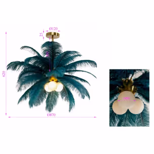 Lampa wisząca FEATHER PALM - zielony
