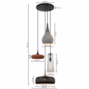 Lampa wisząca MELANGE - wielokolorowy