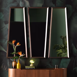 Lustro ścienne AREZZO COFFEE Trapez 65x160 - brązowy
