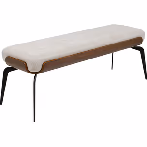 Ławka tapicerowana MARC 140 cm - beżowy/czarny