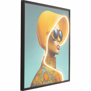 Obraz LED SUN HAT WOMAN Yellow 80x80