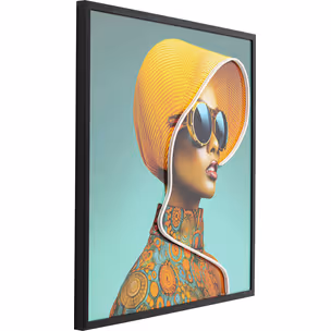 Obraz LED SUN HAT WOMAN Yellow 80x80
