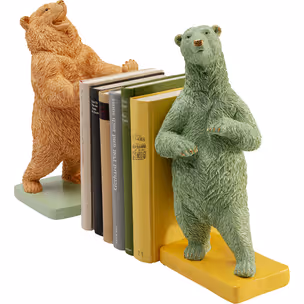Podpórki na książki BEAR PARTY - pomarańczowy/zielony