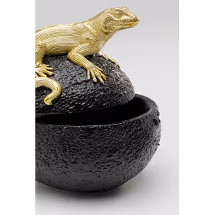 Pojemnik dekoracyjny AVOCADO LIZARD - czarny/złoty