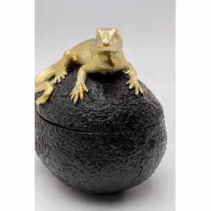 Pojemnik dekoracyjny AVOCADO LIZARD - czarny/złoty