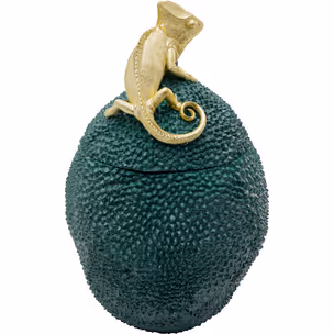 Pojemnik dekoracyjny JACKFRUIT CHAMELEON - zielony/złoty