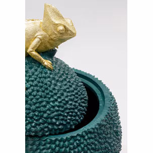 Pojemnik dekoracyjny JACKFRUIT CHAMELEON - zielony/złoty