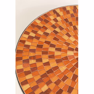 Stolik boczny okrągły CLACK MOSAIC ORANGE 35 cm - pomarańczowy/czarny