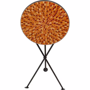 Stolik boczny okrągły CLACK MOSAIC ORANGE 35 cm - pomarańczowy/czarny