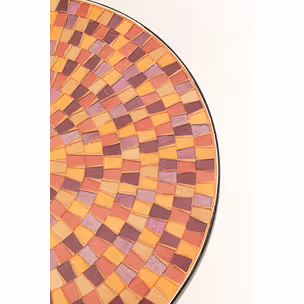 Stolik boczny okrągły CLACK MOSAIC RED 35 cm - czerwony/czarny