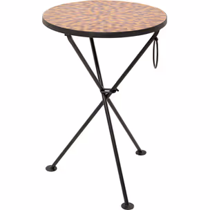 Stolik boczny okrągły CLACK MOSAIC RED 35 cm - czerwony/czarny