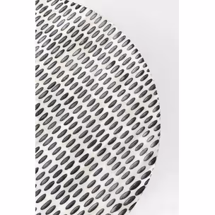 Stolik boczny okrągły PIANO 36 cm - biało-czarny