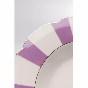 Talerz głęboki HARLEQUIN 23 cm - biały/fioletowy