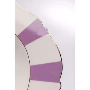 Talerz głęboki HARLEQUIN 23 cm - biały/fioletowy