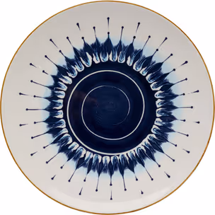 Talerz obiadowy DALIA 27 cm - biały/niebieski