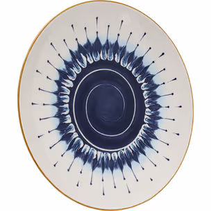 Talerz obiadowy DALIA 27 cm - biały/niebieski