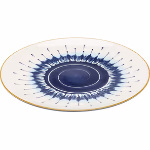 Talerz obiadowy DALIA 27 cm - biały/niebieski