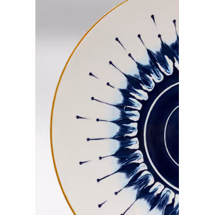 Talerz obiadowy DALIA 27 cm - biały/niebieski