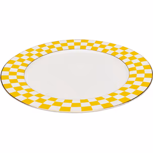 Talerz obiadowy HARLEQUIN 27 cm - biały/żółty