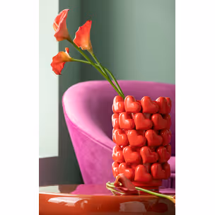 Wazon HEARTS 33 cm - czerwony