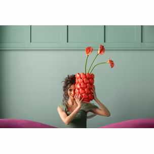 Wazon HEARTS 33 cm - czerwony